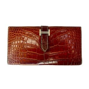 Vintage Hermès Fauve/Tan Alligator Bearn Wallet (1978)